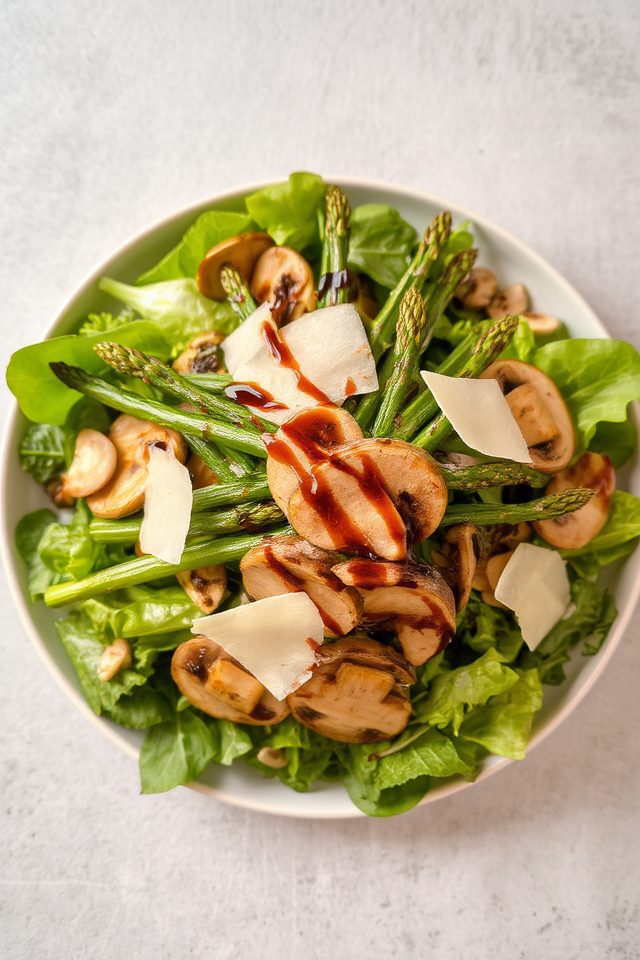 earthly salad with mushrooms