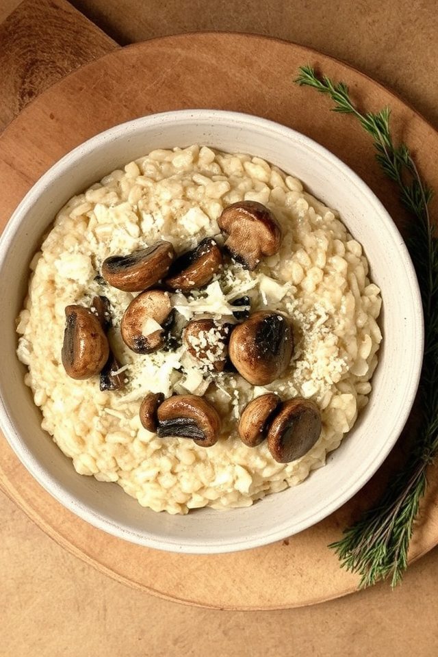 earthy mushroom creamy risotto