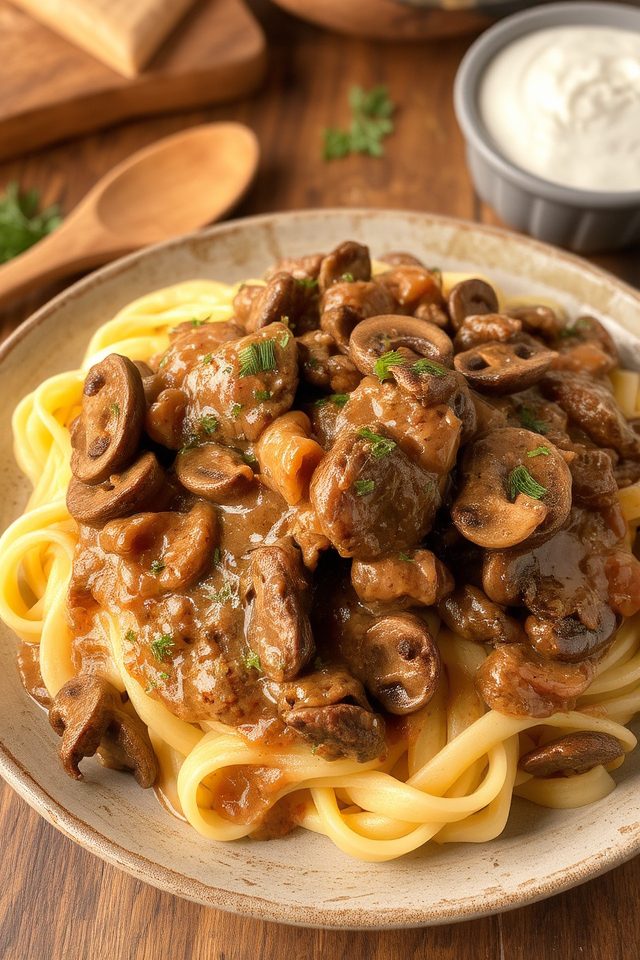 easy beef mushroom dish