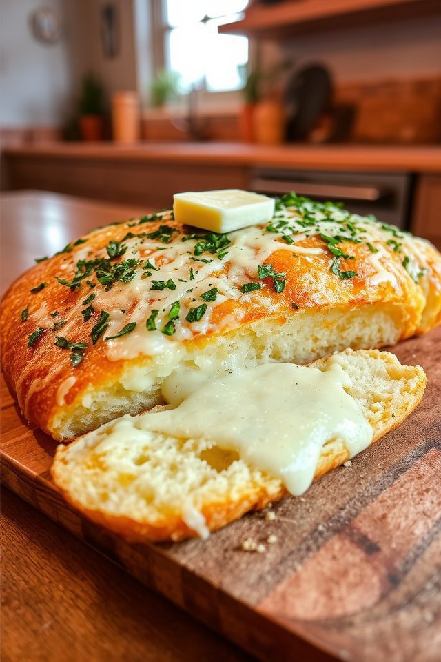 easy cheesy garlic snack