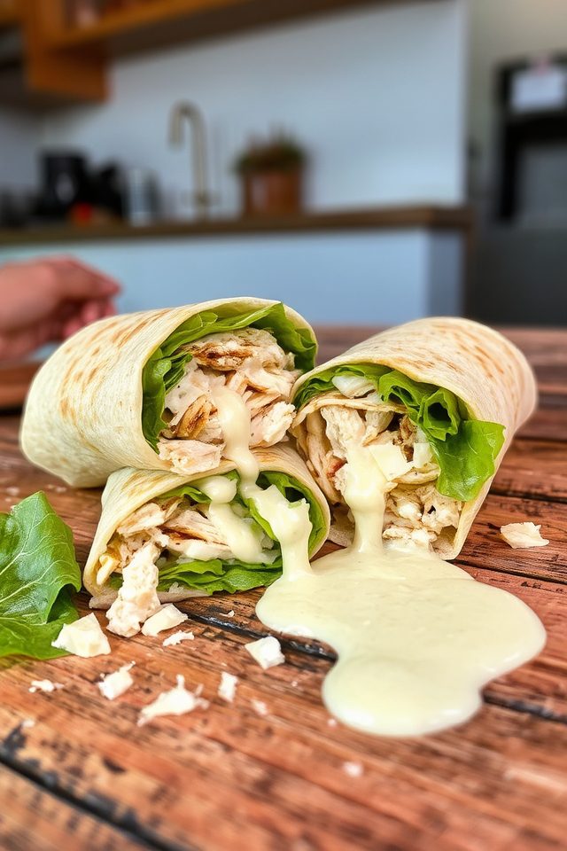 easy chicken caesar wrap