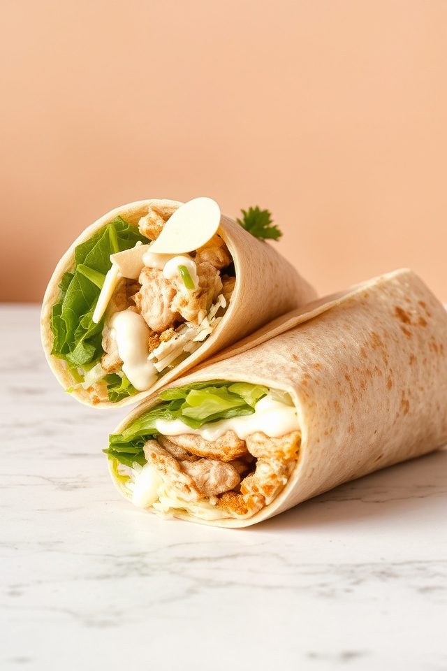 easy chicken caesar wrap