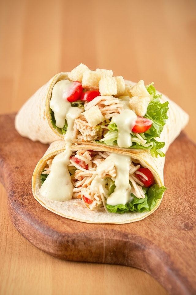 easy chicken caesar wrap