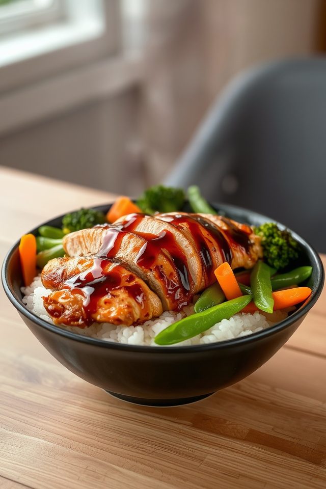 easy chicken rice bowl