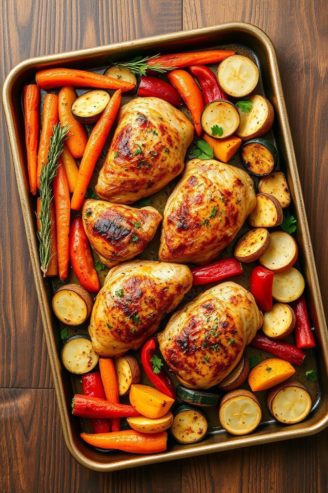easy chicken veggie bake