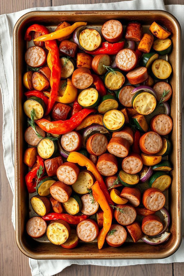 easy sausage veggie bake