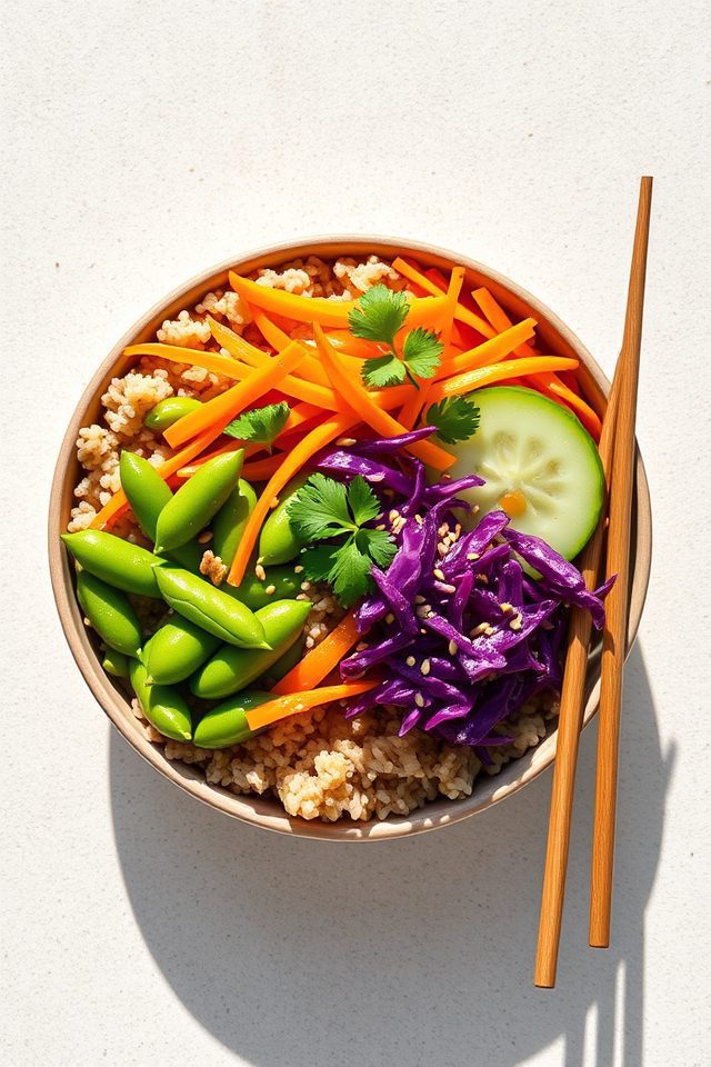 edamame brown rice bowl