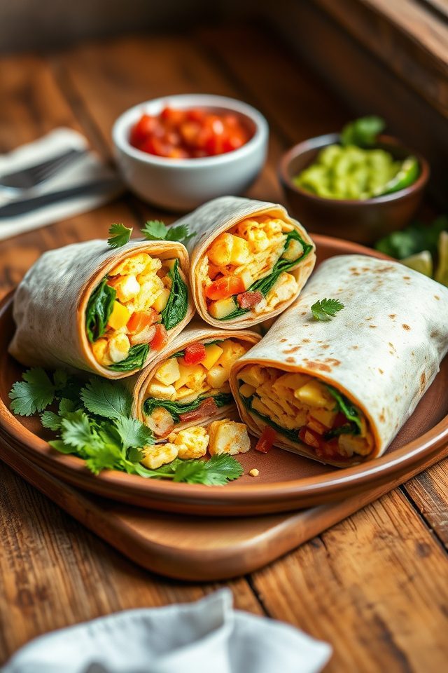 egg bacon burrito lunch