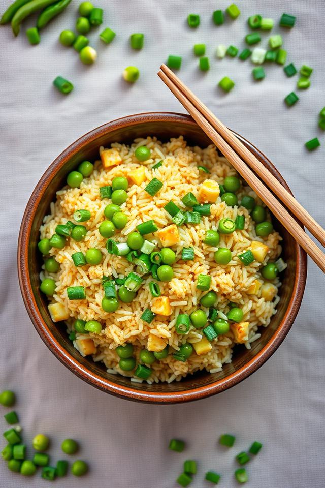 egg rice with edamame