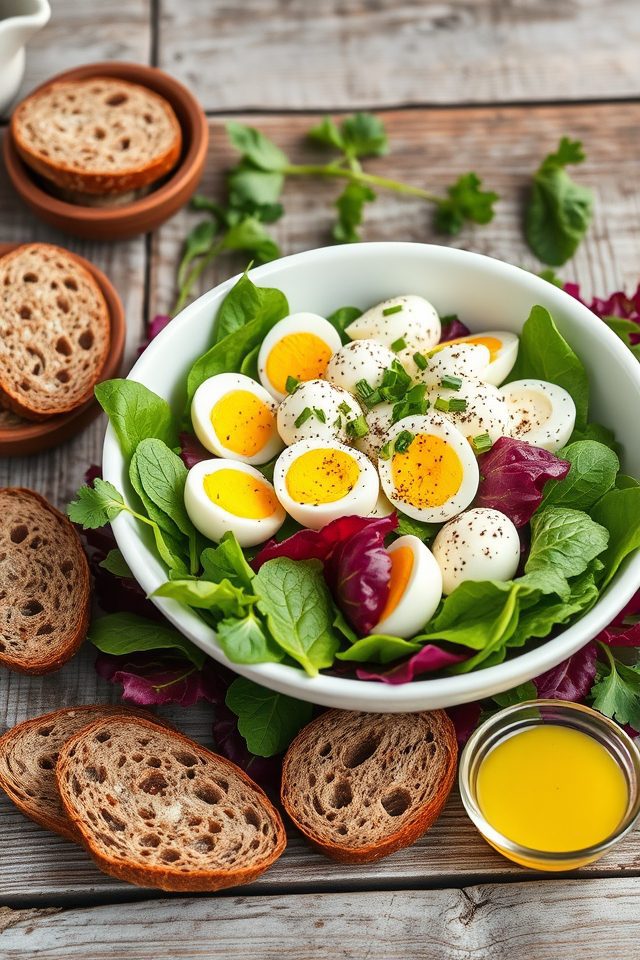 egg salad with greens