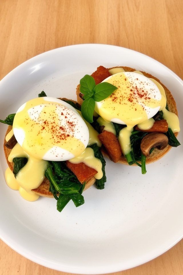 eggs benedict with spinach