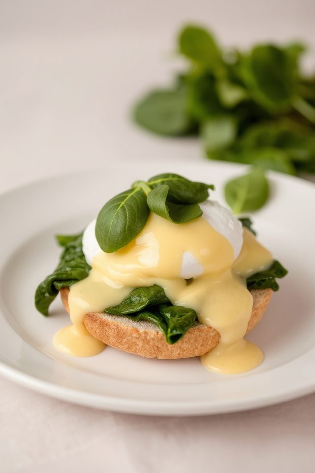 eggs benedict with spinach