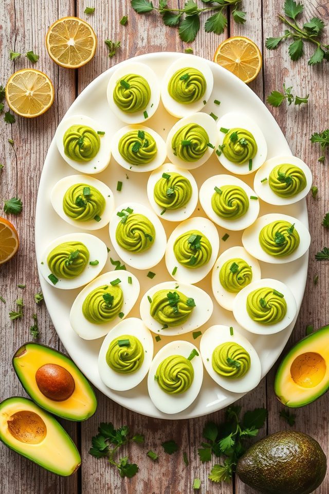 eggs filled with avocado