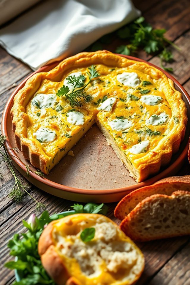 eggs herbs cheese dish