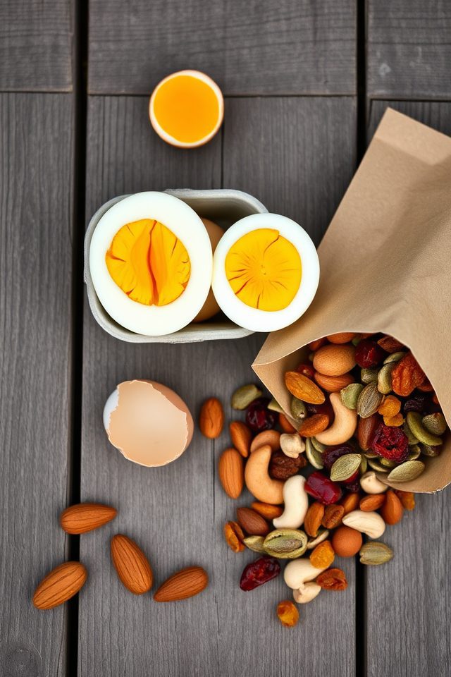 eggs paired with trailmix