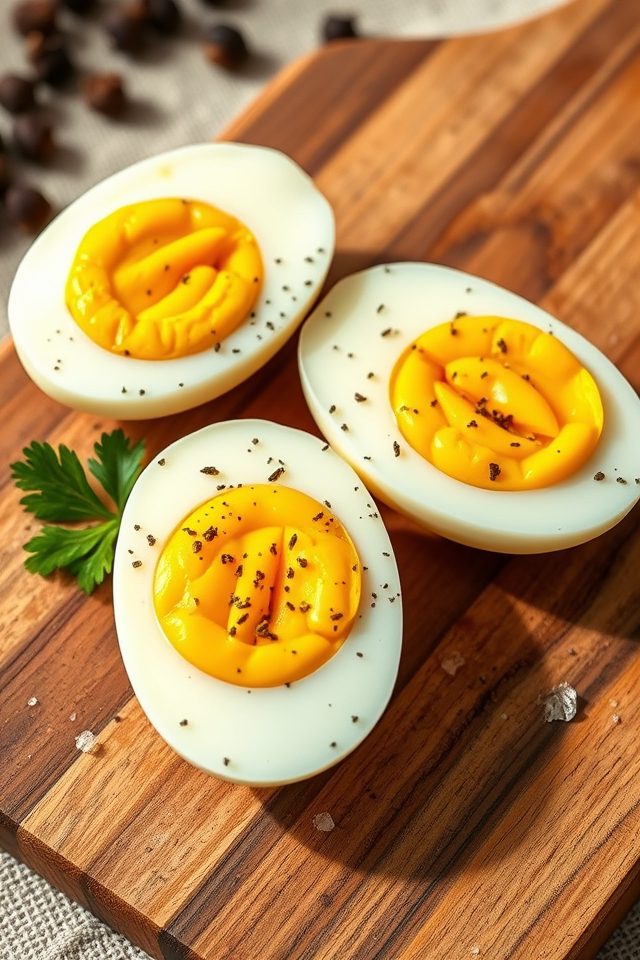 eggs seasoned with pepper