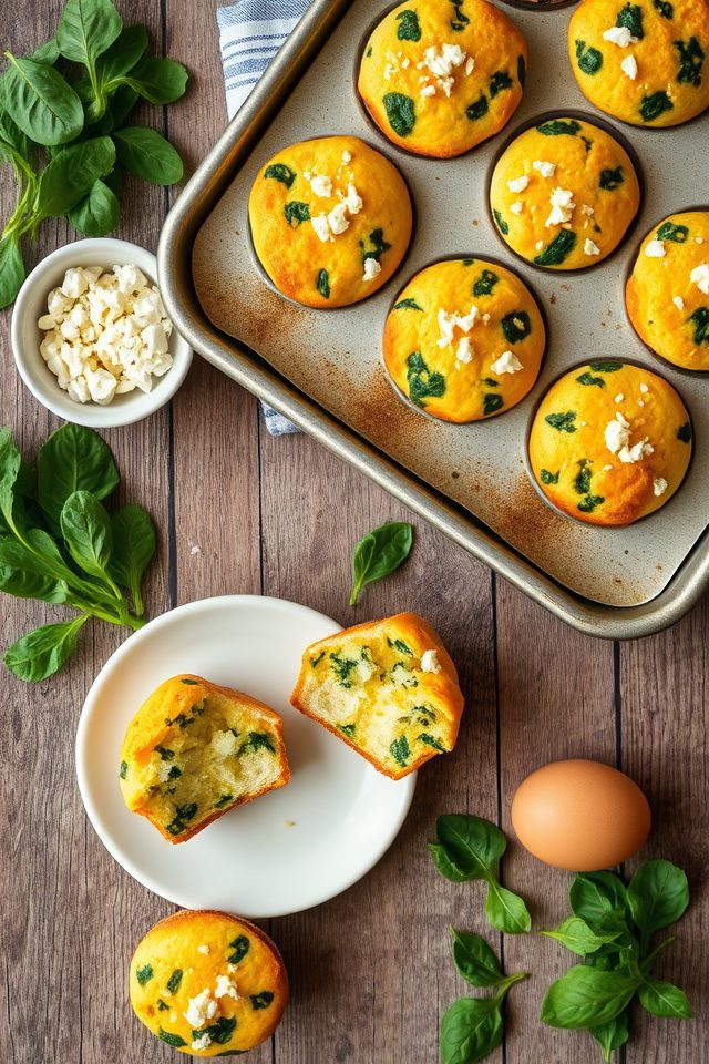 eggs spinach feta muffins