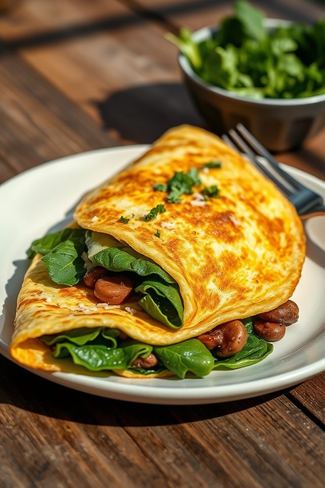 eggs spinach mushrooms omelette
