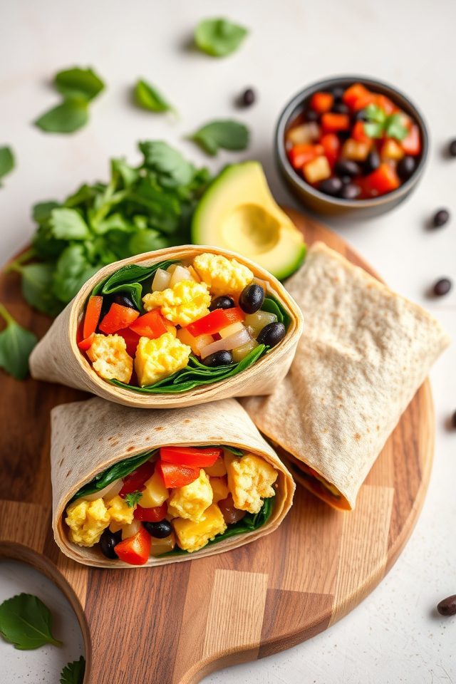 eggs vegetables tortilla wrap