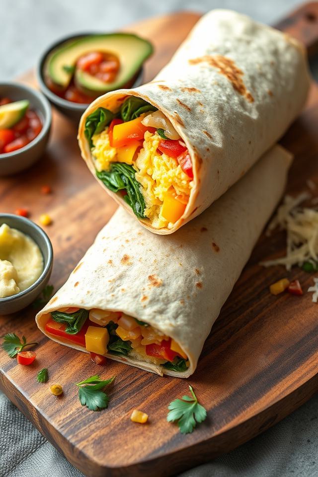 eggs vegetables wrapped burrito