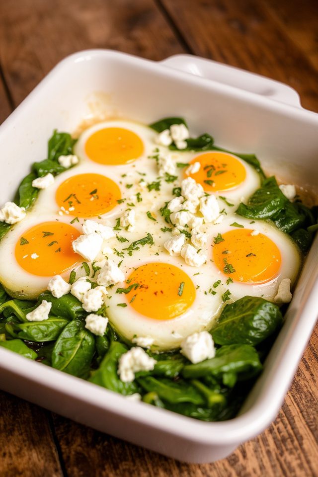 eggs with spinach feta
