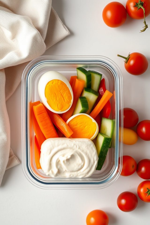 eggs with vegetable snacks