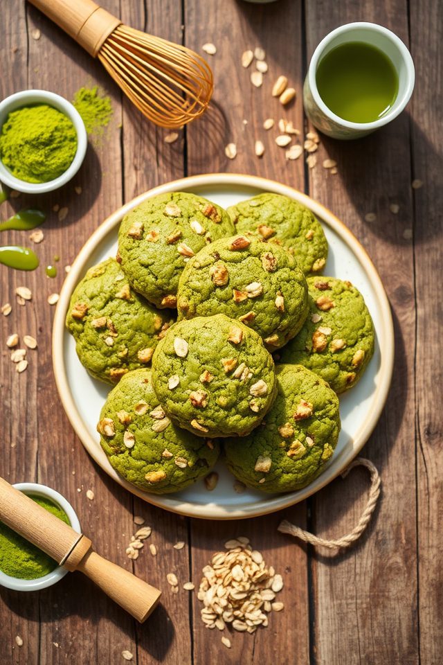 energizing matcha flavored cookies