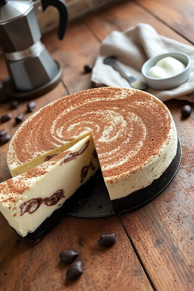 espresso mascarpone cheesecake layers