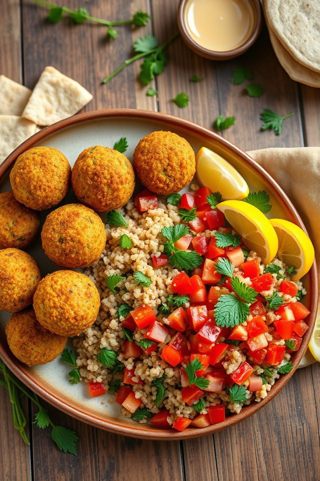 falafel served with tabbouleh