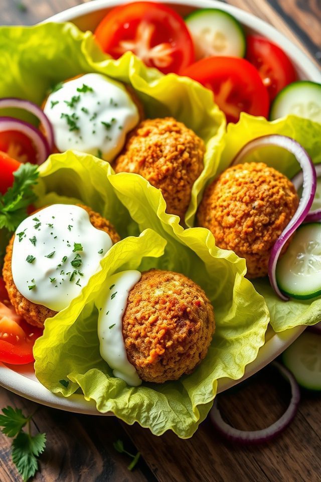 falafel tzatziki lettuce wraps