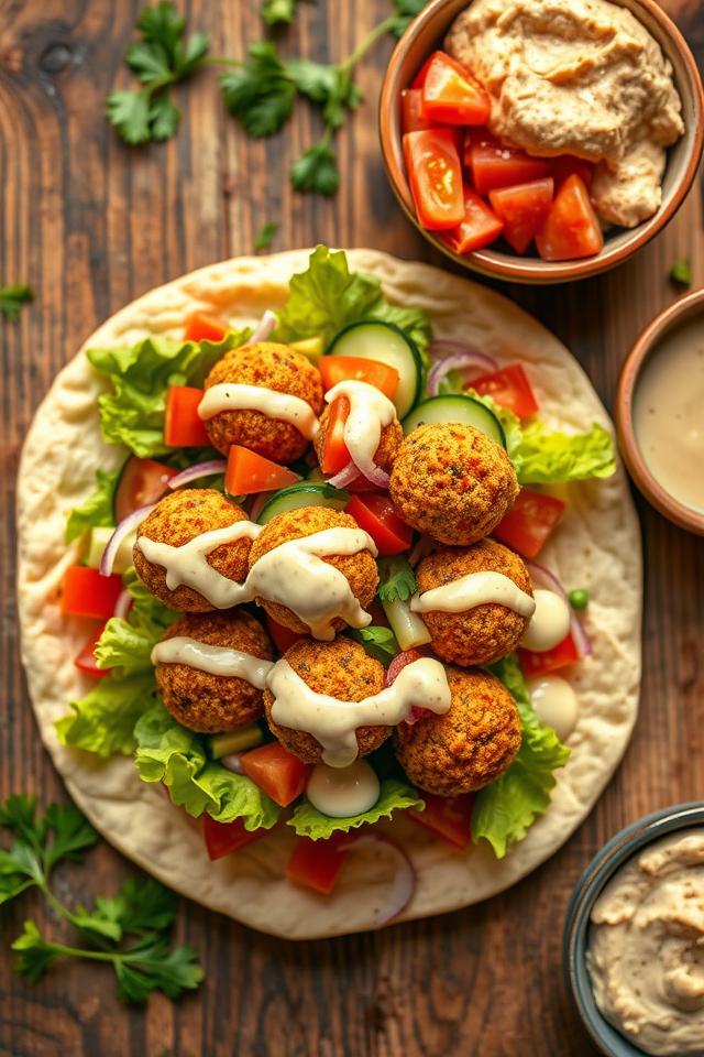 falafel veggie pita wrap