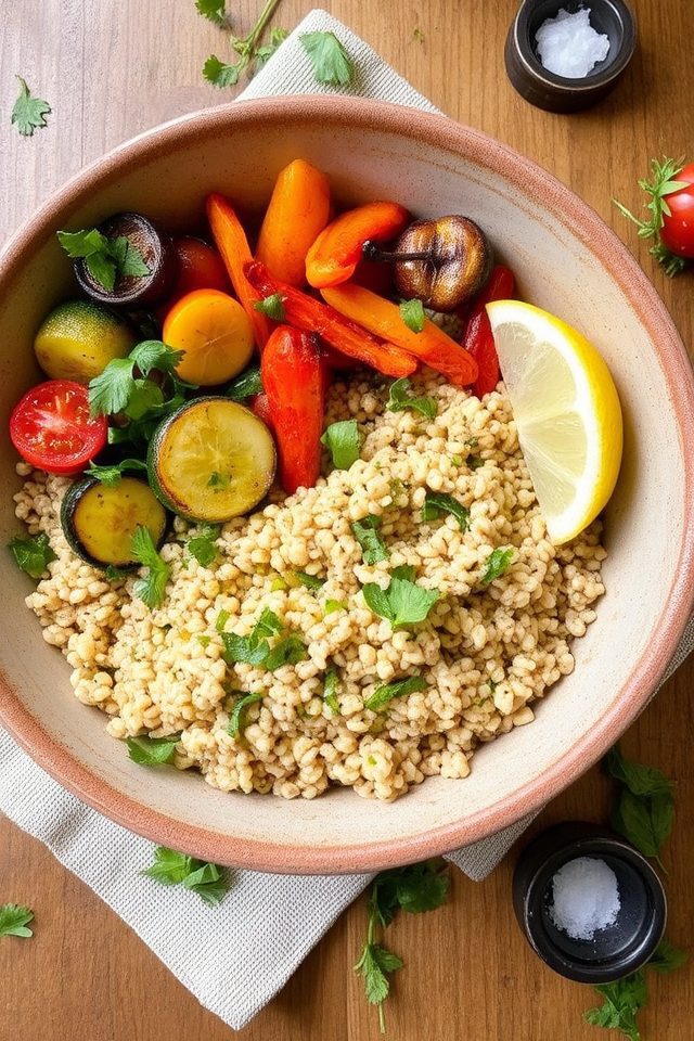 farro herbs roasted vegetables