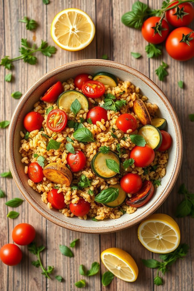 farro roasted vegetable salad