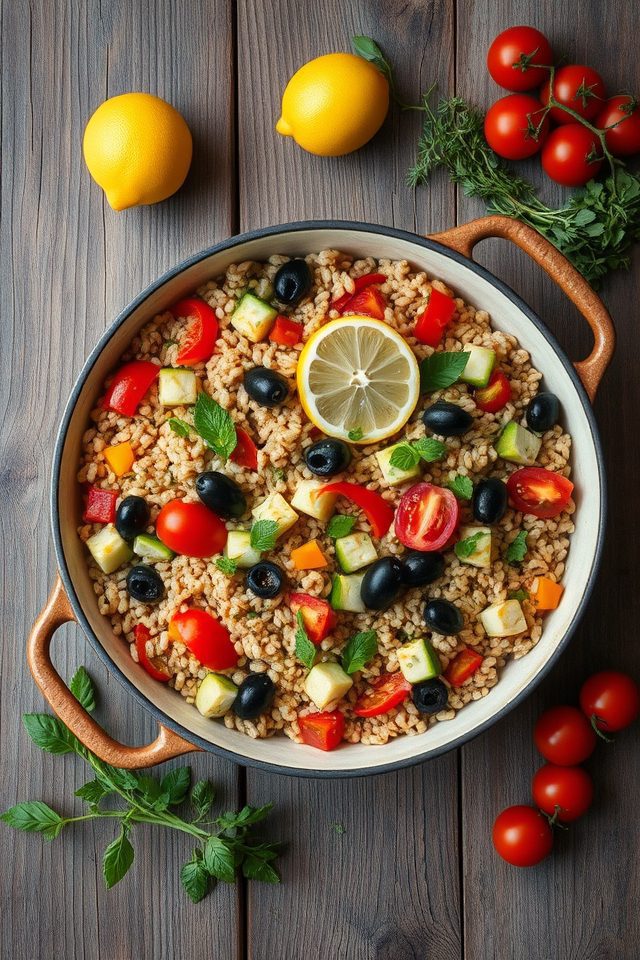 farro with mediterranean vegetables