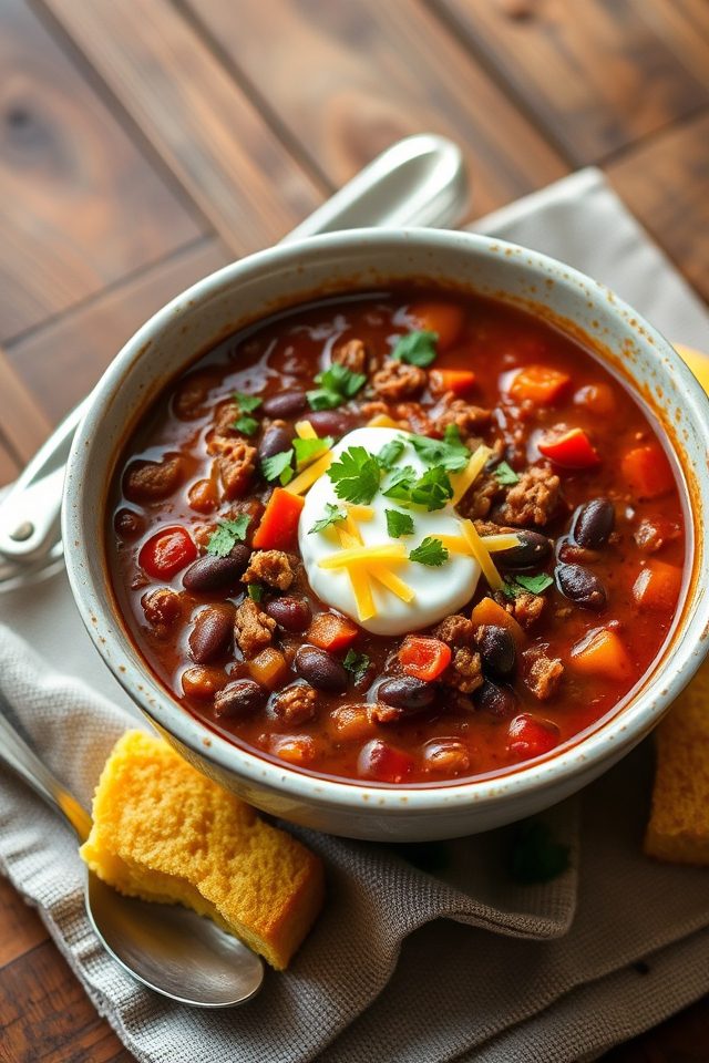 fast hearty beef chili