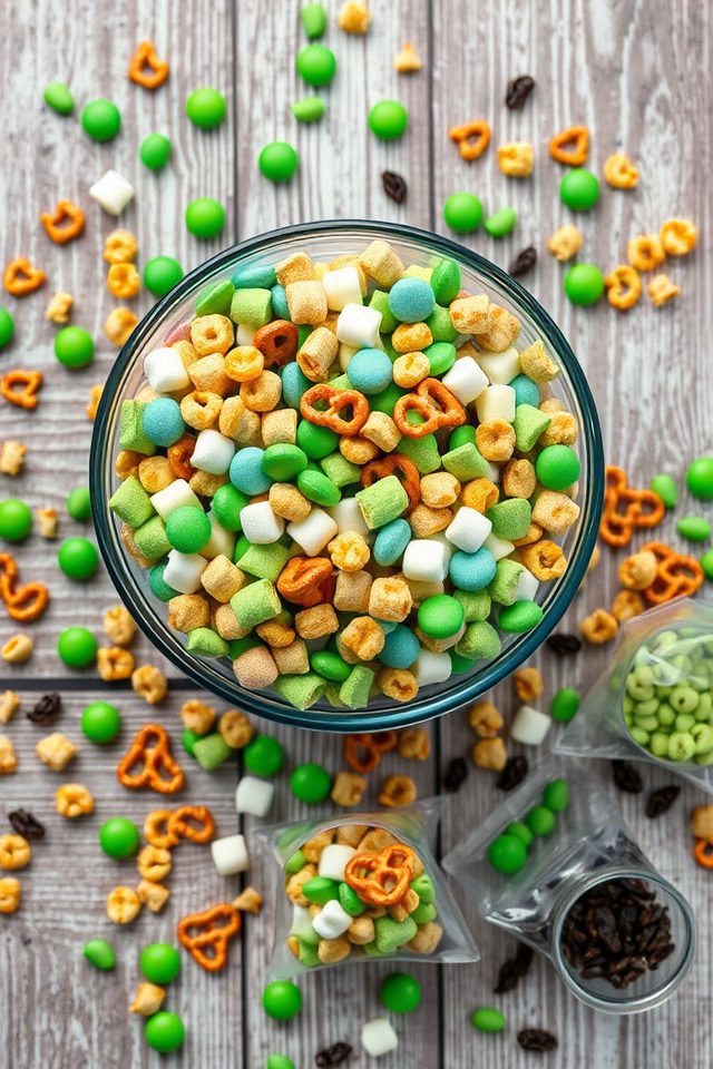 festive green snack mix
