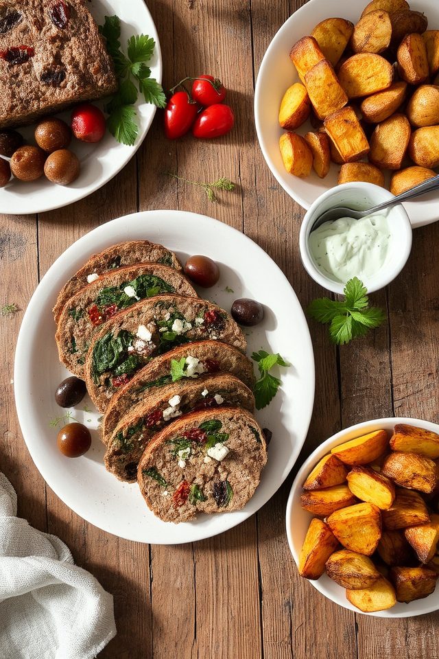 feta spinach olive meatloaf