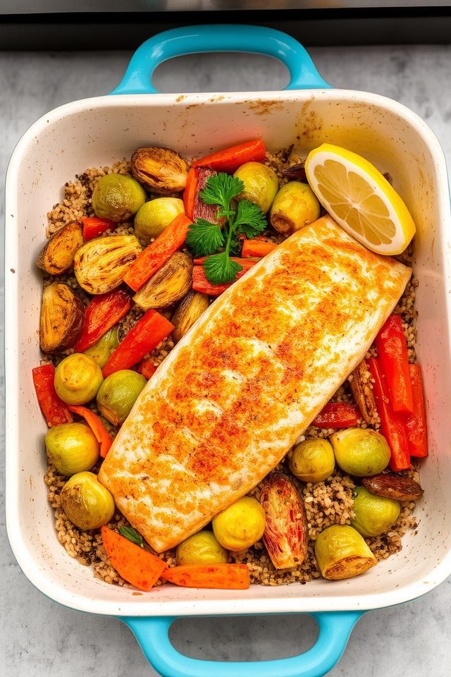 fish with roasted vegetables