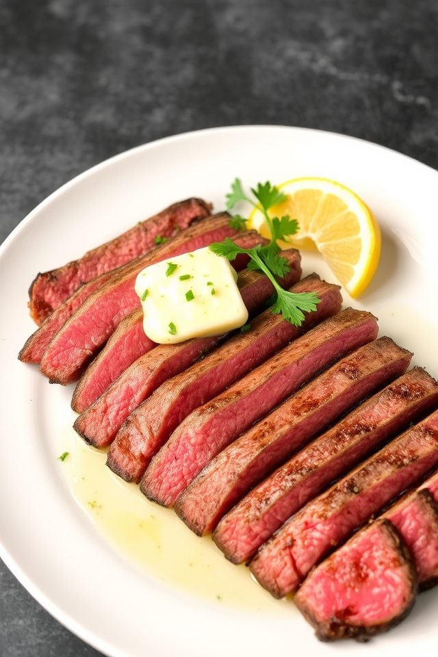 flank steak garlic butter
