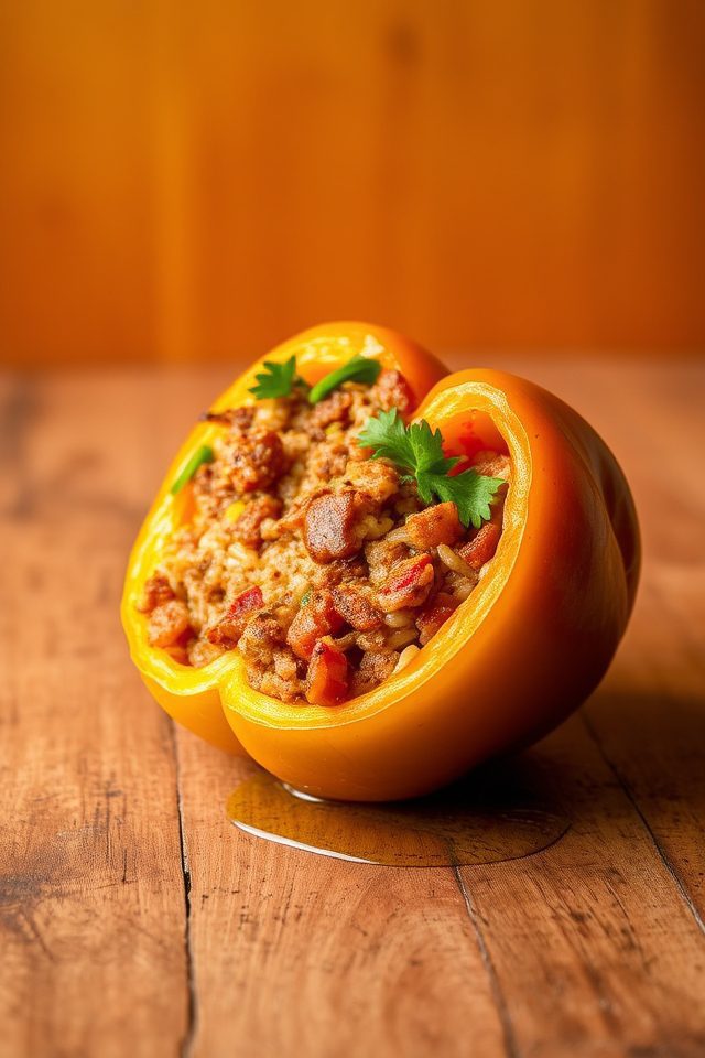 flavorful beef stuffed peppers