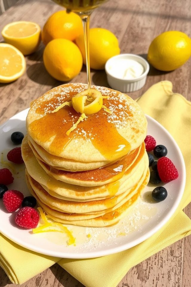 fluffy citrus ricotta pancakes