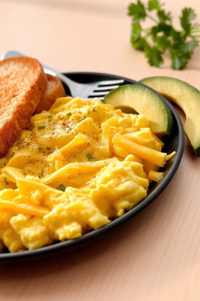 fluffy eggs with cheese