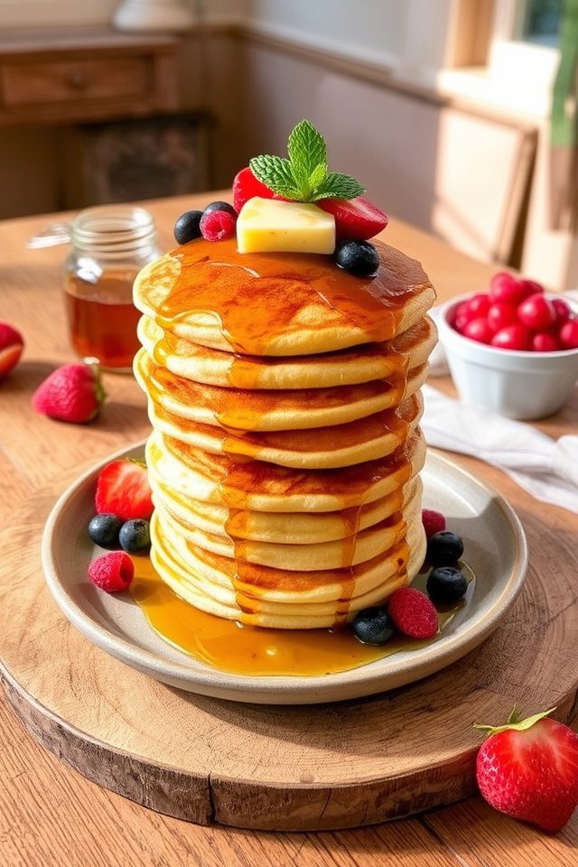 fluffy vegan breakfast pancakes