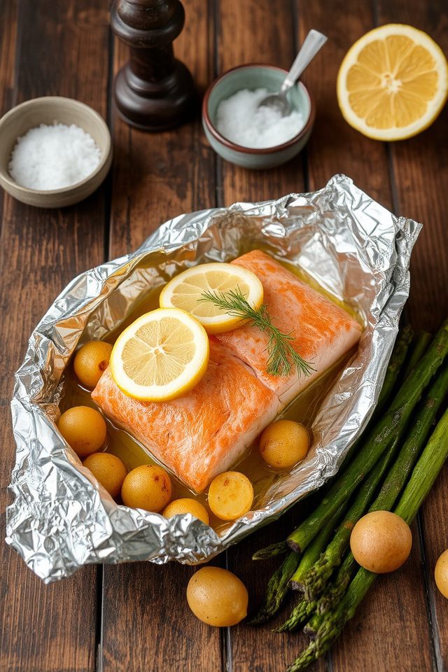 foil steamed lemon herb salmon