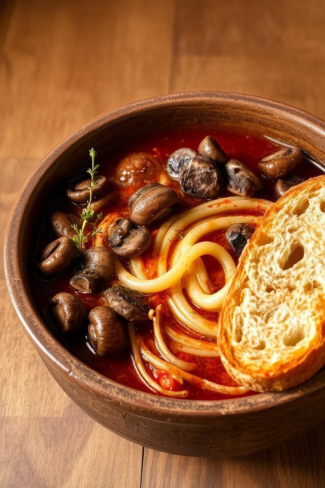 french inspired mushroom stew