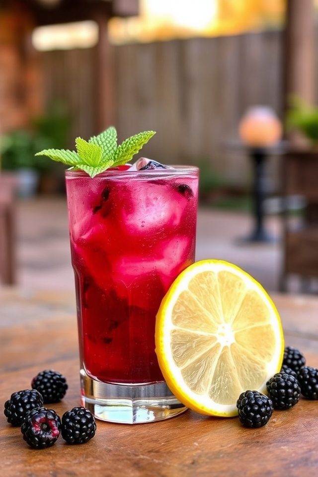 fresh blackberry bourbon cocktail
