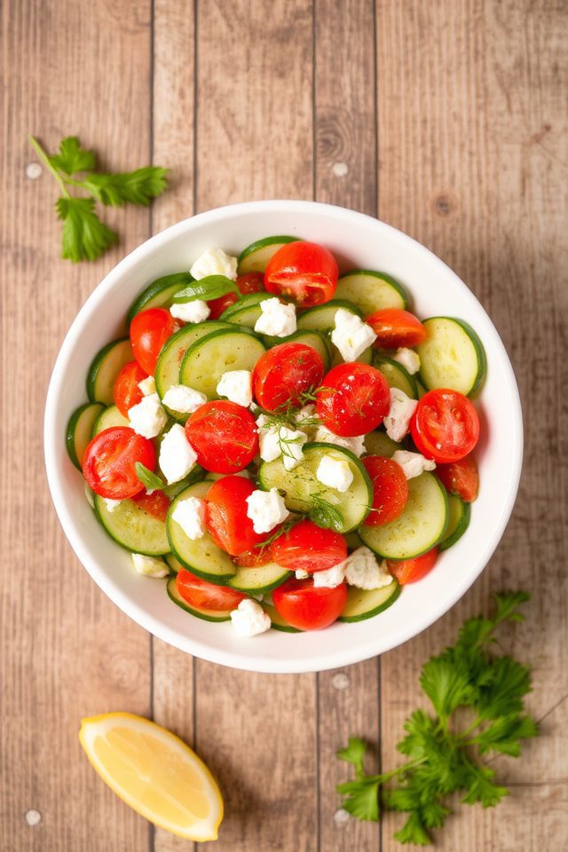 fresh cucumber greek salad