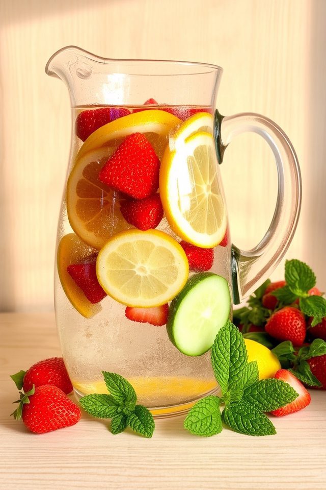 fresh fruits infused water