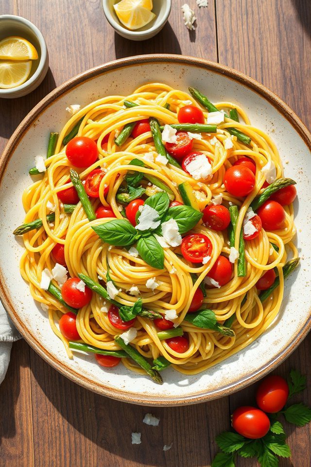 fresh garden vegetable pasta