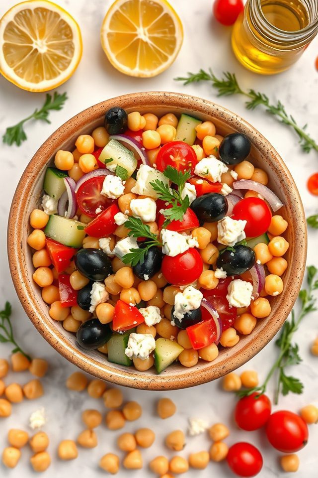 fresh healthy chickpea salad